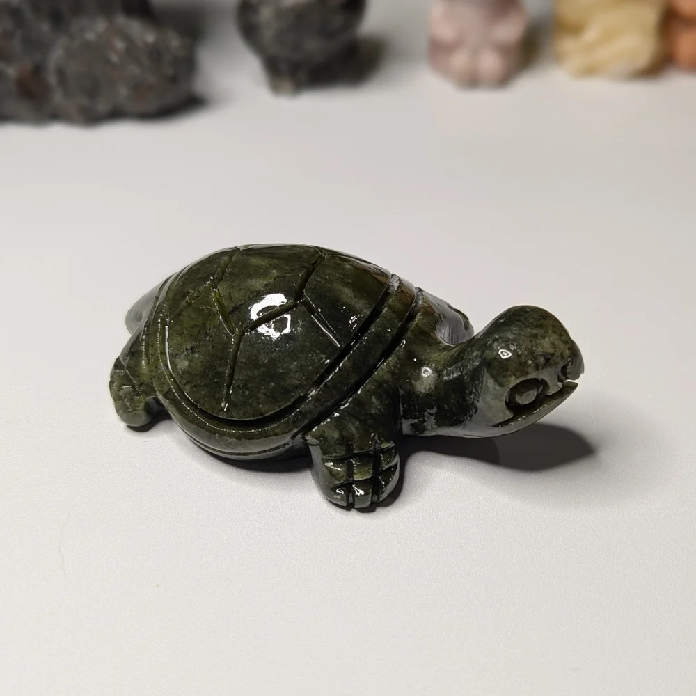 Green Stone Turtle Figurine